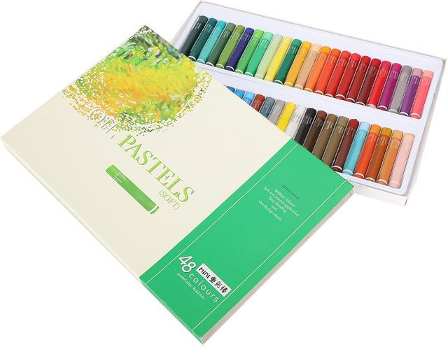 GoolRC HeavyColor Ölpastell-Set mit 48 Wachsmalstiften in Bunt und Grün, waschbar für Kinder und Schüler - Bild 1