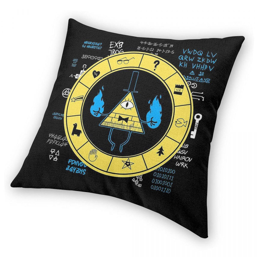 Dekorativer Kissenbezug Bill Cipher von Green Harvest in Multicolour, Materialmix aus Polyester, Leinen und Samt, B/T: 18 x 18 cm - Bild 3