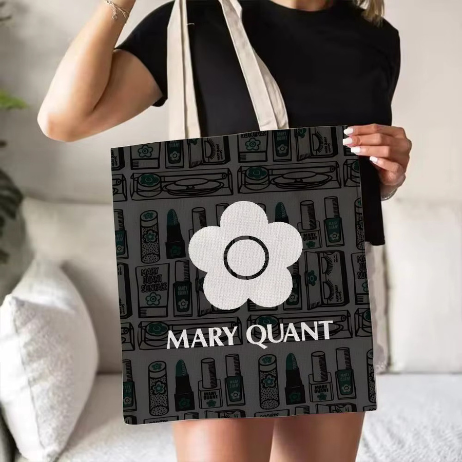 Mary Quant Canvas Tragetasche in Schwarz mit doppelseitigem Druck als modische Umhängetasche für Damen - Bild 2