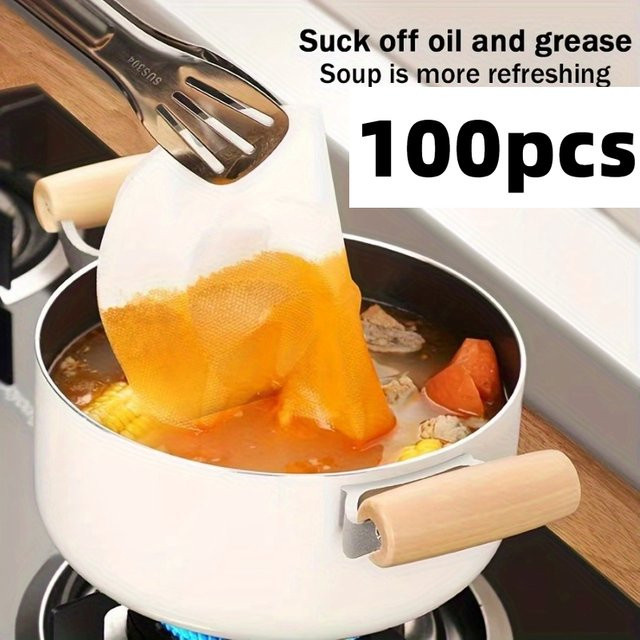 100 Stück Einweg Öl-Absorbierpapier für Lebensmittel zum Filtern und Backen in der Küche - Bild 1