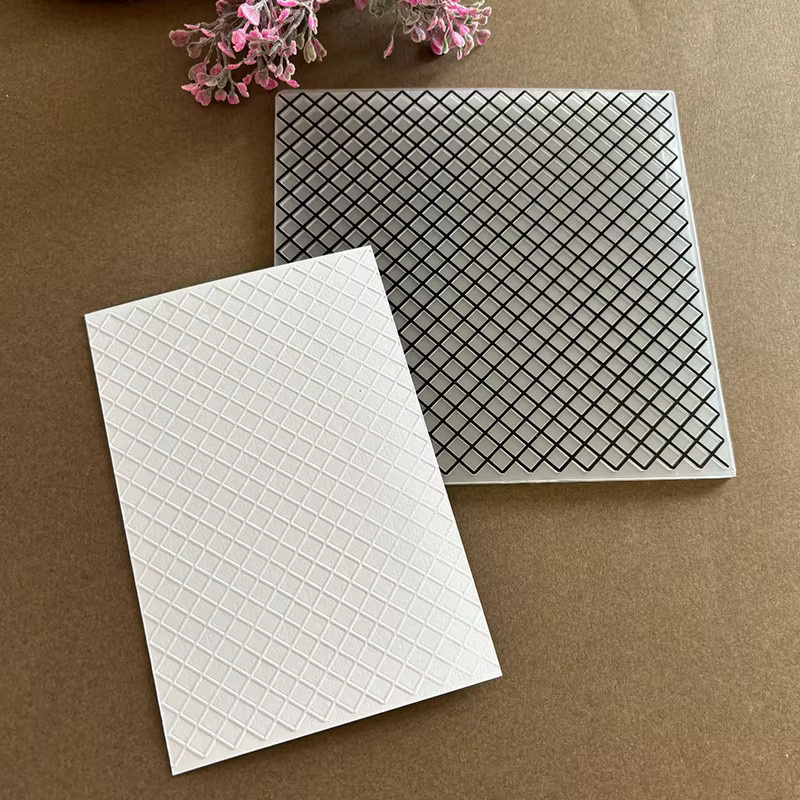 Geprägter Kunststoffordner mit Diamantgitter-Design für DIY-Papiersteckbücher und Kartenherstellung - Bild 1