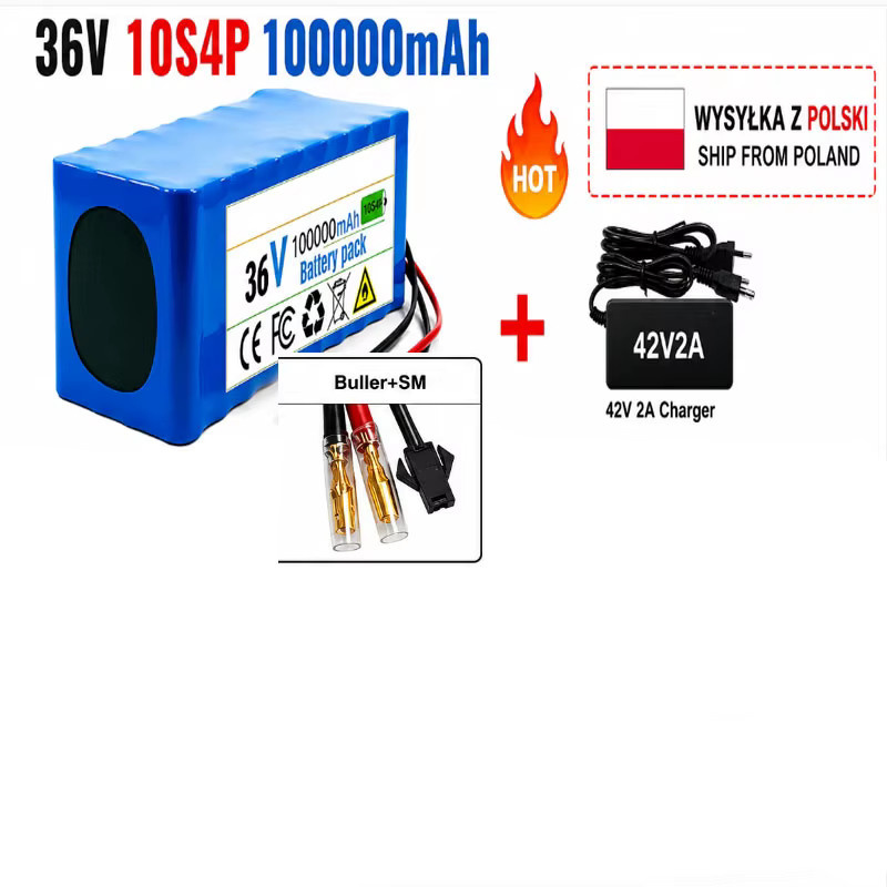 10S4P 36V 100Ah Lithium-Akku mit BMS und XT60-Anschluss in Blau für E-Bike und Elektroroller inklusive Ladegerät - Bild 5