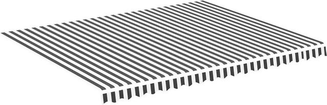 DELUKE Markisenbespannung aus Polyester mit Volant, Wasserabweisend und Reißfest, Farbe: Anthrazit-Weiß, B/T: 450 x 350 cm - Bild 1