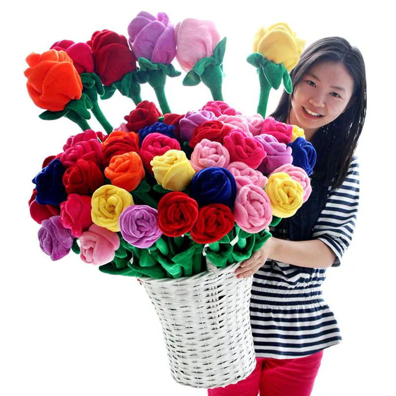 Kidsly Plüsch Spielzeug Rose Blume als kreative Vorhang Schnalle in Rosa, Höhe: 85 cm - Bild 3