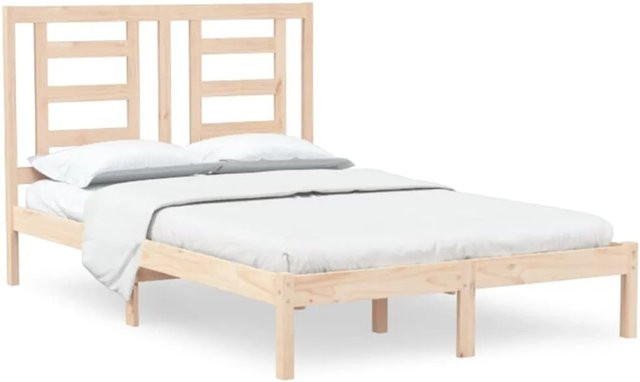vidaXL Massivholzbett aus Kiefer in Braun mit rustikaler Optik, B/T/H: 120 x 200 x 125,5 cm - Bild 1