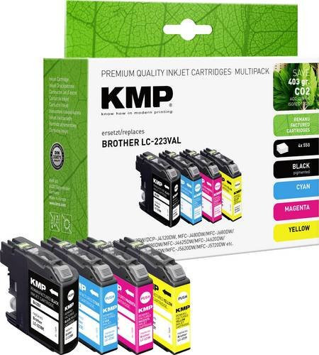 KMP Tintenpatronen Multipack kompatibel mit Brother LC-223, CMYK Farbkombination Schwarz, Cyan, Magenta, Gelb - Bild 1