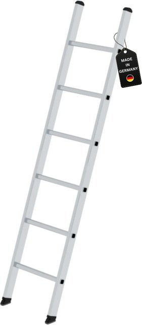 PROREGAL Sprossen-Anlegeleiter ohne Traverse mit 6 Sprossen in Silber - Bild 1