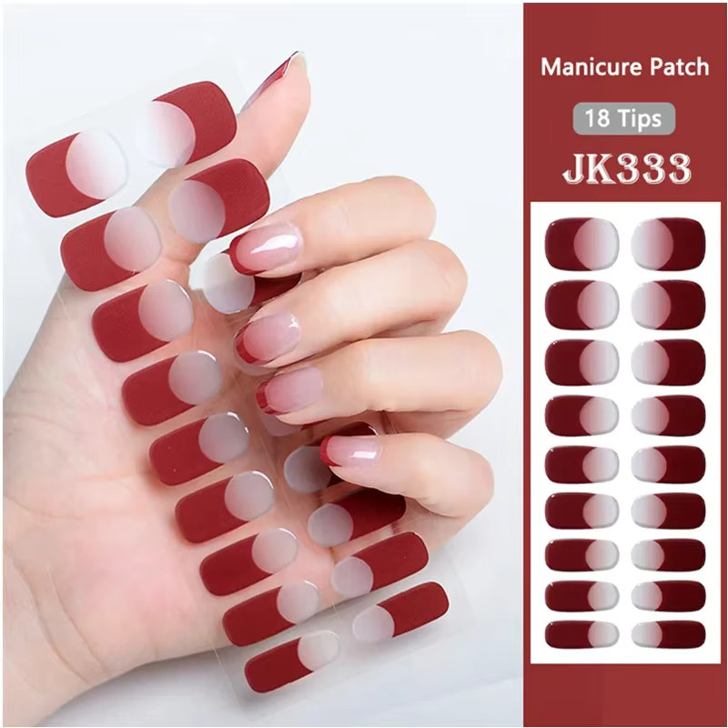 JUMEWZC Halbgehärtete Gel-Nagelstreifen, 16/18/20 Stück, Unisex - Bild 3