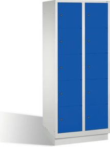 C+P Fächerschrank Classic auf Sockel mit 10 Fächern, Front Enzianblau und Korpus Lichtgrau, H: 180 cm, B: 81 cm, T: 50 cm - Bild 1