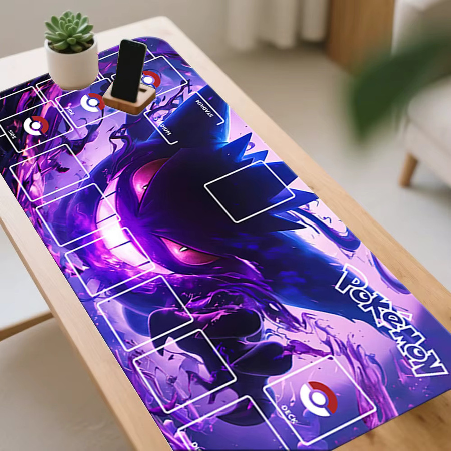 Potdemiel Pokémon Gengar Dark Style TCG Spielmatte mit Zonen, rutschfeste Kartenspielmatte - Bild 2