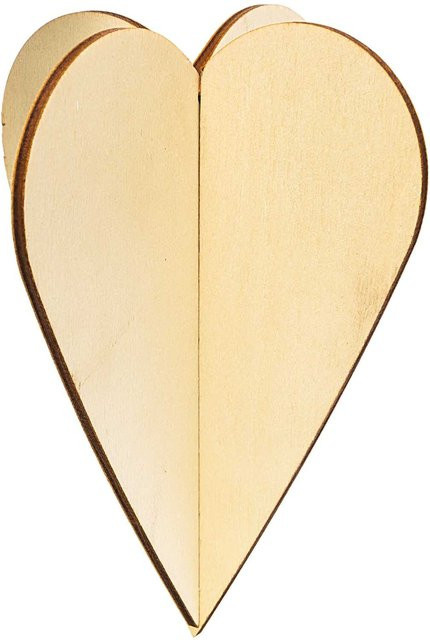 Rico Design Steckherzen lang, 2 Stück, Braun, Holz - Bild 1