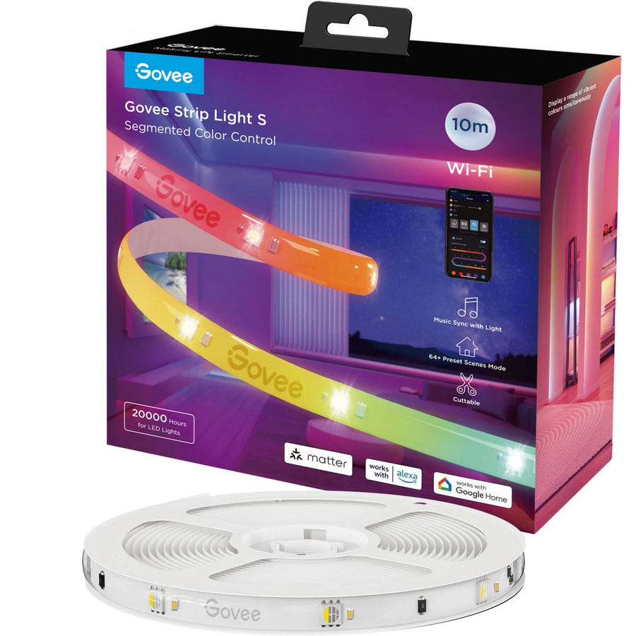 Govee Lightstrip S LED-Streifen mit segmentierter Farbkontrolle, 10 Meter - Bild 1