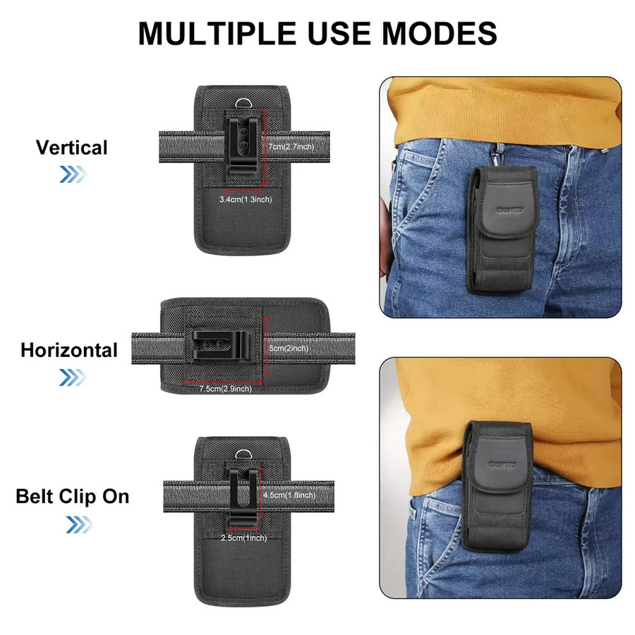 Multifunktionale Handy-Gürteltasche aus Nylon von PULUZ in Schwarz für iPhone, Samsung und andere Smartphones (4 bis 6,5 Zoll) - Bild 5