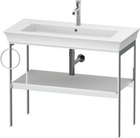 Duravit Waschtisch-Konsole White Tulip in Weiß glänzend mit Handtuchhalter, B/T: 98,4 x 45 cm - Bild 1