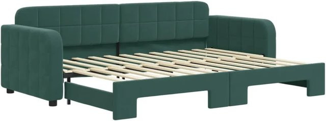 vidaXL Tagesbett ausziehbar in Dunkelgrün mit Samtbezug B/T/H: 80 x 200 cm - Bild 1