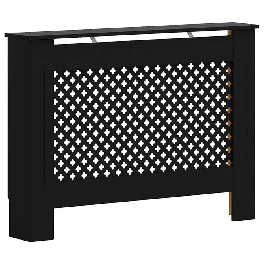 vidaXL Heizkörperverkleidung aus MDF in Schwarz mit modernem Wabenmuster, B/T/H: 112 x 19 x 81,5 cm - Bild 2