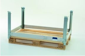 HMH Palett Stack Classic starrer Eckträger aus Aluminium in Silber B/T/H: 122 x 82 x 49 cm - Bild 1