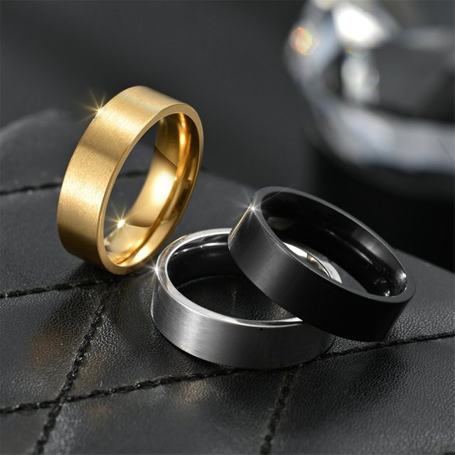 SUNFLOWERZHU Ring Edelstahl, Gold, Schwarz, Unisex - Bild 1