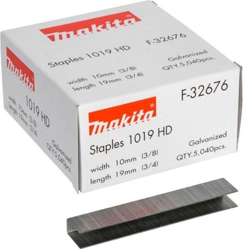 Makita Tackerklammern F-32676 verzinkt silber, flacher Draht, Länge: 19 mm, Breite: 10 mm - Bild 2