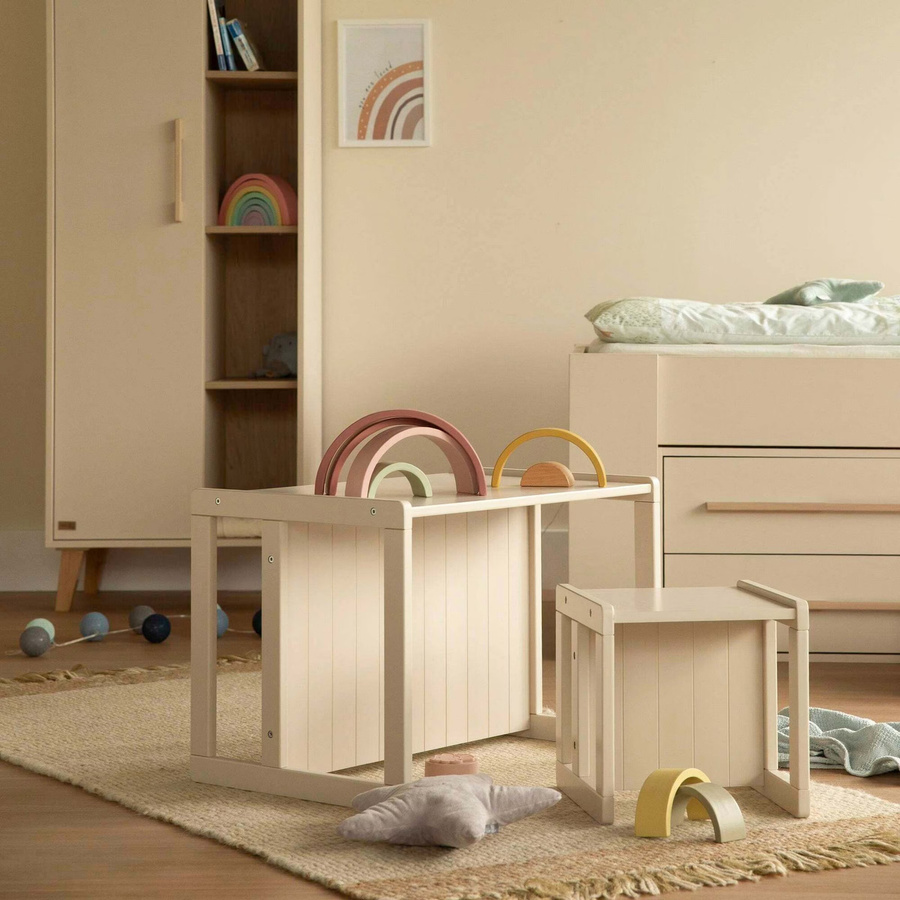 Roba Sitzhocker für Kinder in Beige aus Holz im Landhausstil - Bild 2