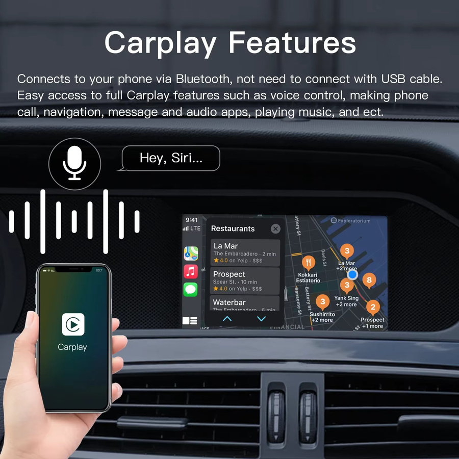 Becker Plug und Play Drahtloses CarPlay und Android Auto Modul für Mercedes Benz NTG4.5 mit Bluetooth in Schwarz - Bild 4