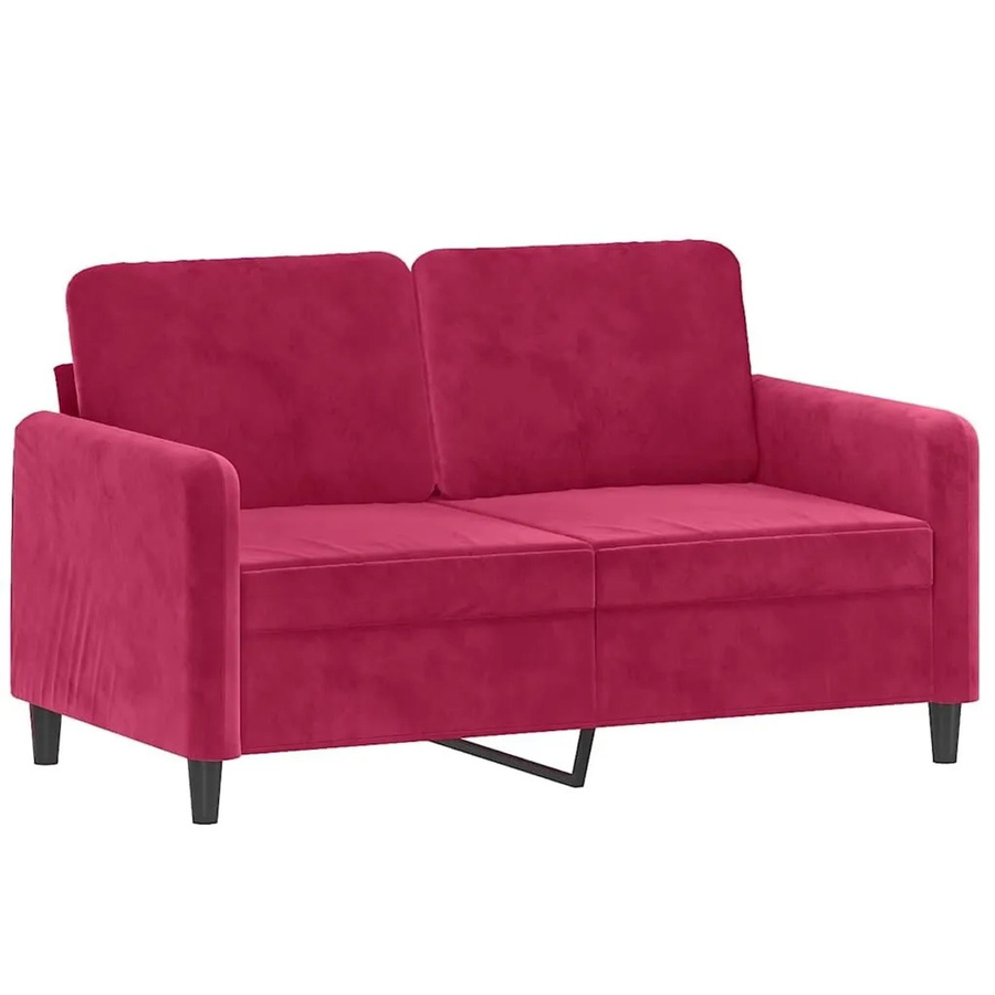vidaXL 2-Sitzer-Sofa in Weinrot mit Samtbezug und Metallgestell, Breite: 120 cm - Bild 2