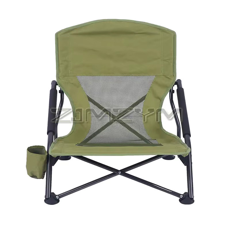 Zusammenklappbarer Outdoor-Strandstuhl von ZJMZYM mit Getränkehalter und Armlehnen für Freizeit, Angeln und Reisen in Blau oder Grün - Bild 2