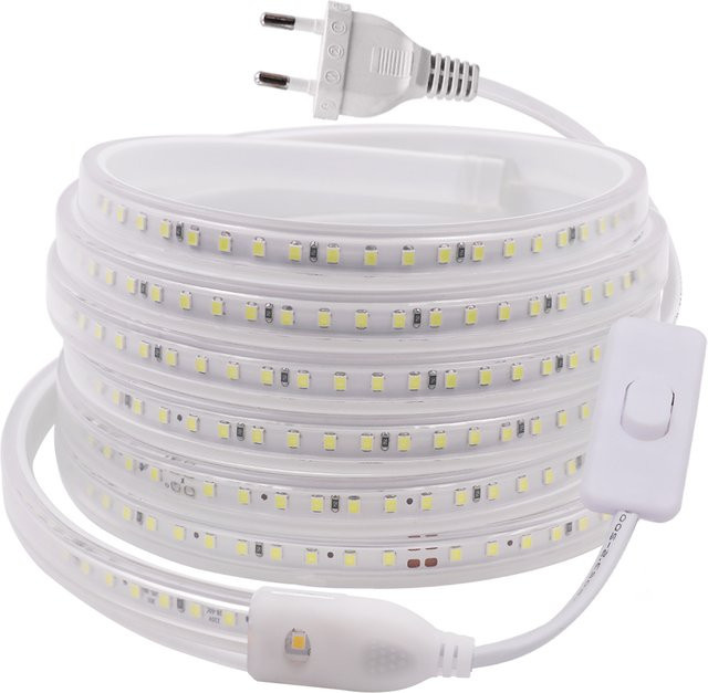 XUNATA RGB LED Streifen 220V mit 120 LEDs/m, IP67 Wasserdicht, Multicolour SMD LED Band für Indoor und Outdoor Dekoration - Bild 1