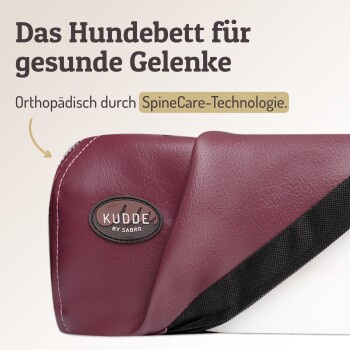 SABRO Hundebett KUDDE aus Kunstleder in Pink mit abnehmbarem Bezug und orthopädischem Schaumstoff - Bild 2