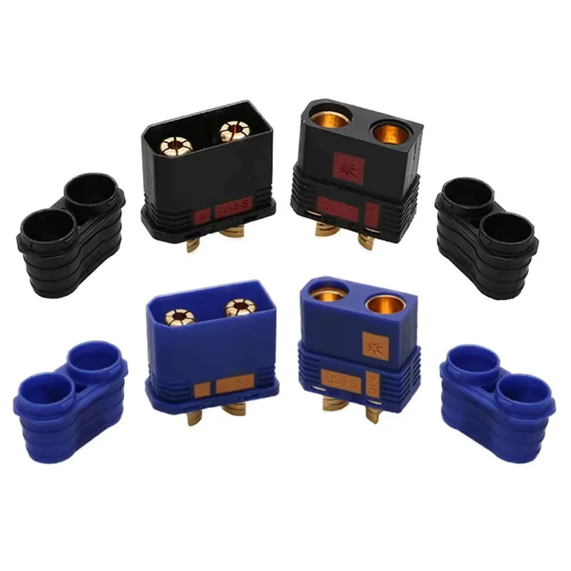 YUENHOANG Anti-Spark EC8 Stecker Set QS8-S mit Schutzhülle, 1 Paar, Schwarz, 8mm Bananenstecker für Drohnen und RC-Autos - Bild 3