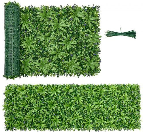 VEVOR Künstliche Buchsbaumwand in Grün, Künstliche Hecke als Sichtschutz für Garten und Innenbereich, Breite: 101,6 cm, Höhe: 304,8 cm - Bild 1
