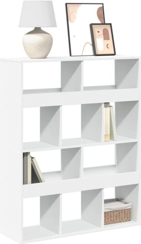 Vidaxl Bücherregal Weiß aus Holzwerkstoff, klassisch und minimalistisch, B/T/H: 100 x 33 x 125,5 cm - Bild 1
