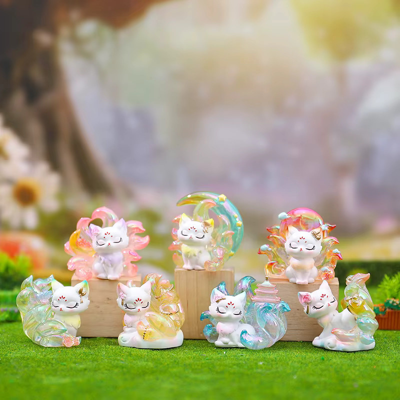 Potdemiel Tu Shan Neun-Schwänziger Fuchs, Blind Box, Ornament, Mehrfarbig - Bild 2