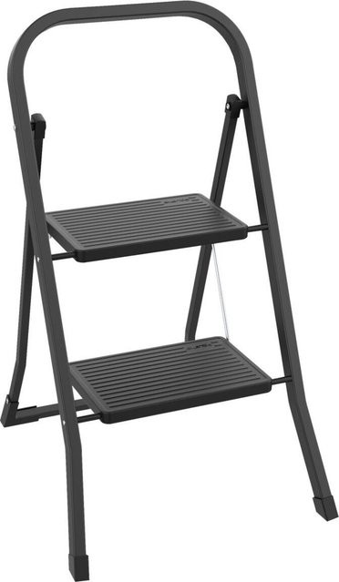 Axentia Klapptritt aus Stahl in Schwarz, B/H/L: 53 x 80,5 x 46,5 cm - Bild 1