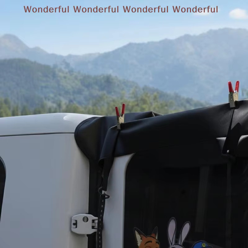 Wasserdichte Wohnmobil-Hecktür-Markise aus schwarzem Oxford-Polyester als Sonnenschutz für dein Camper Van und Outdoor-Camping - Bild 4