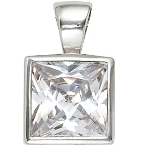 Colfem Anhänger quadratisch, 925 Silber, Zirkonia, Unisex - Bild 1