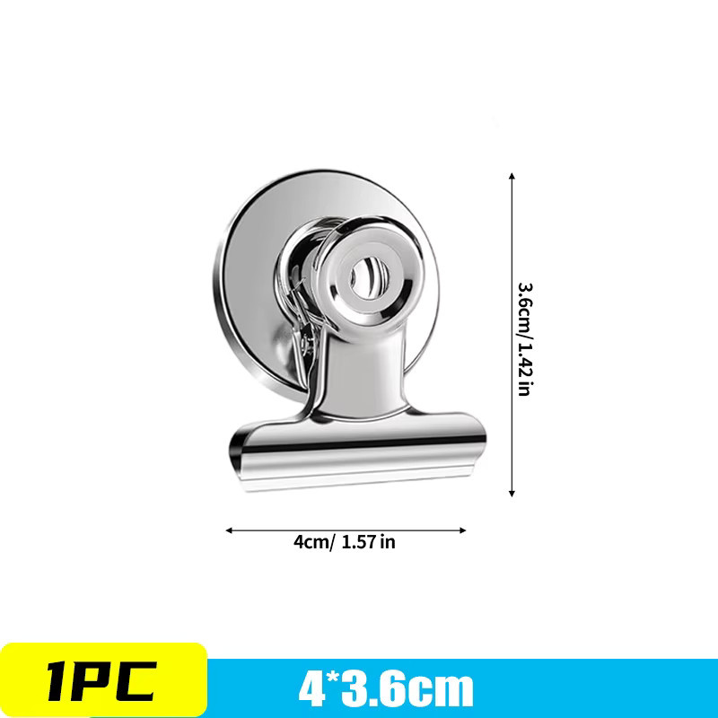 Starke magnetische Clips aus Metall in Silber und Weiß für Whiteboard, Kühlschrank und Büro - Bild 6