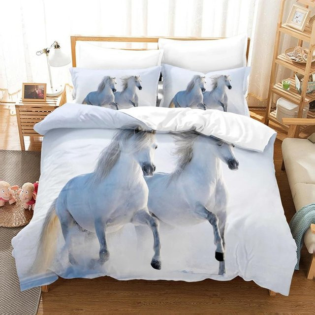 JMG Household Supplies Pferde Bettwäsche Set mit 3D Anime Design aus Mikrofaser, B/H: 140 x 210 cm - Bild 1