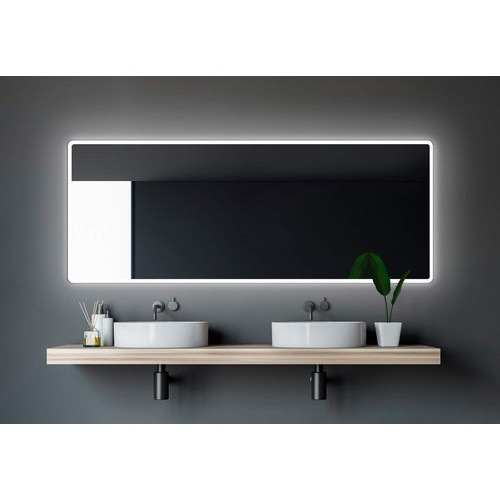 TALOS LED-Badspiegel in Aluminium Silver, B/H: 180 x 70 cm - Bild 4