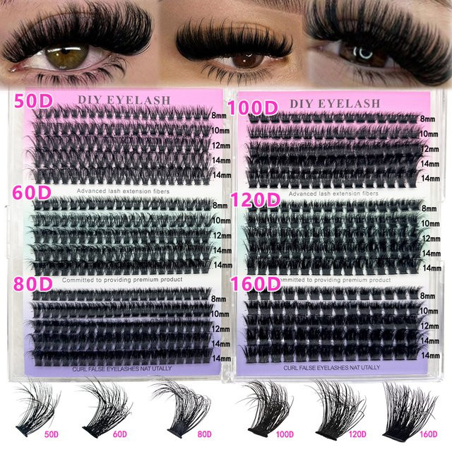AMSDCN DIY Cluster-Wimpern, 8-14mm, 0,07mm, Unisex - Bild 1