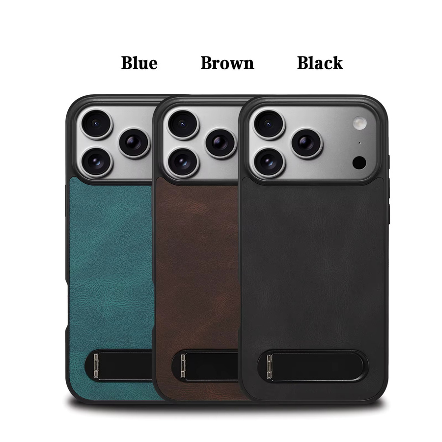 Denior Retro PU-Leder Handyhülle mit magnetischer kabelloser Ladefunktion und versteckter Halterung für iPhone 17/16/15/14/13 Pro Max Plus Air in Blau - Bild 5
