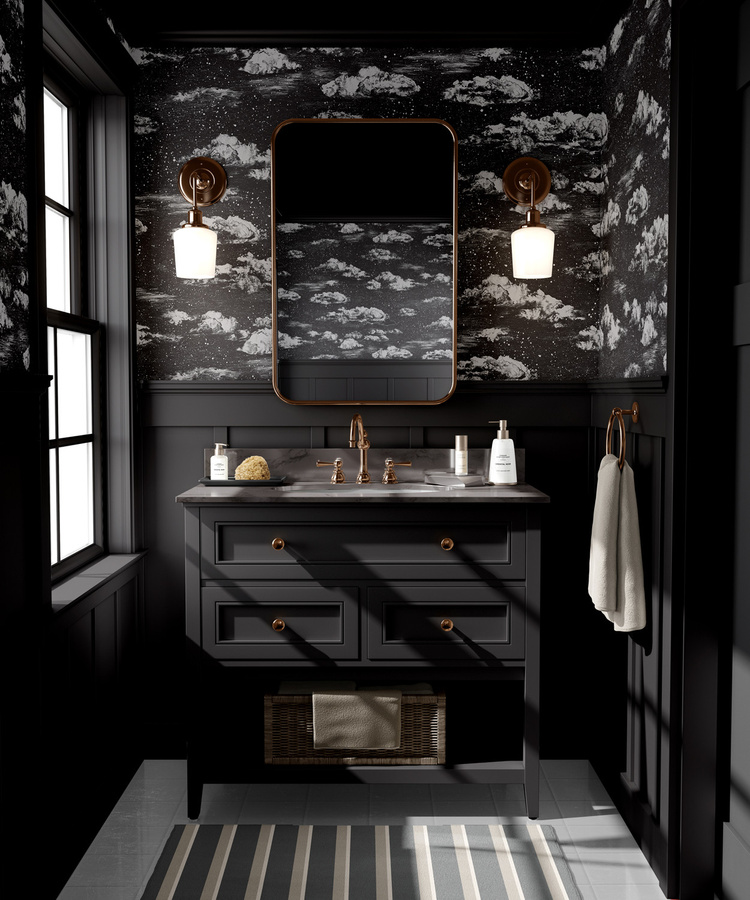 Sian Zeng Tapete Clouds in Schwarz mit abstraktem Wolken-Design aus Vlies - Bild 1