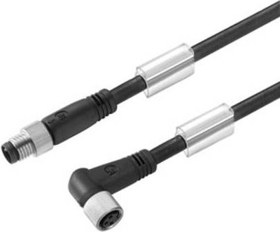 Weidmüller Sensor-Aktor-Steckverbinder M8 konfektioniert, Stecker gerade und Buchse gewinkelt, schwarz, 10,00 m - Bild 1