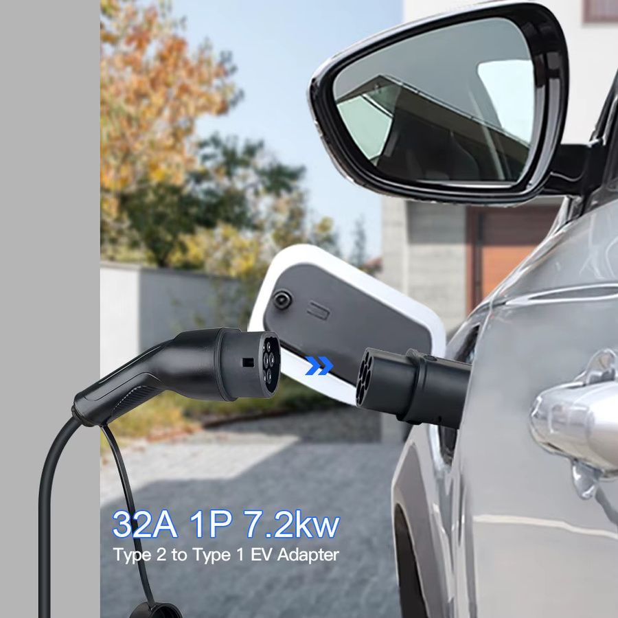 KOLANKY EV-Ladegerät-Adapter Typ 2 auf GBT 32 A 22 kW und Typ 2 auf Typ 1 SAE J1772 7,2 kW in Schwarz - Bild 4
