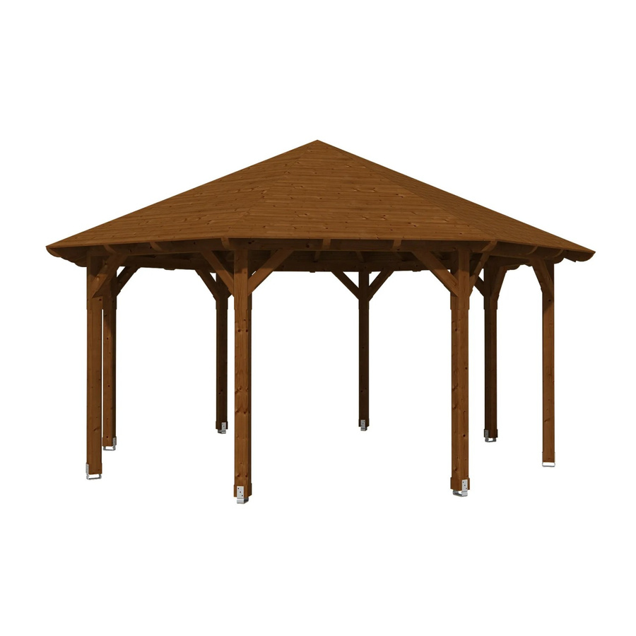 SKANHOLZ Pavillon Lyon 3 aus Douglasie in Nussbraun, achteckig, B/T/H: 557 x 347 x 557 cm - Bild 2