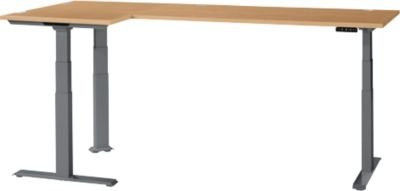Schäfer Shop Genius Winkelschreibtisch Modena Flex elektrisch höhenverstellbar Buche/Anthrazit B: 200 cm, T: 160 cm - Bild 1