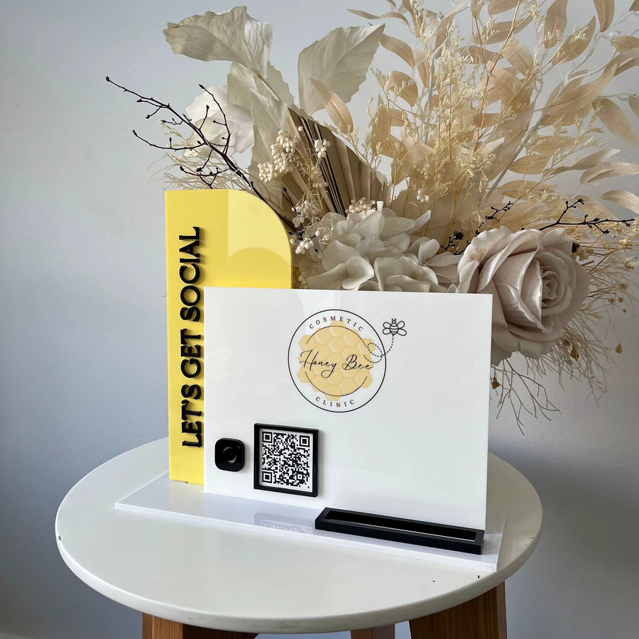 Personalisiertes Multi-QR-Code-Schild mit individuellem Logo und Text aus Acryl für kleine Unternehmen und Hotelempfang - Bild 2