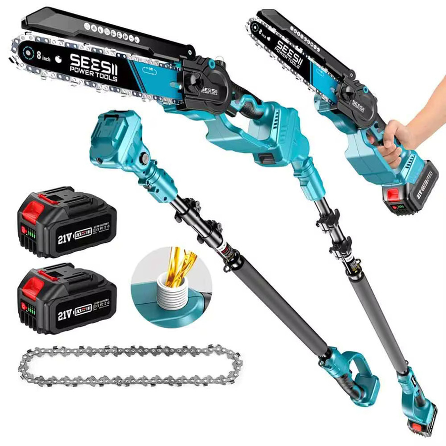 Seesii 2in1 Teleskop-Elektrokettensäge mit Schere für hohe Äste, bürstenlos, kompatibel mit Makita 18V Akku LXT - Bild 2