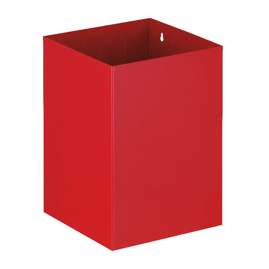 PROREGAL Viereckiger Papierkorb zur optionalen Wandmontage, Rot, 21 Liter - Bild 2