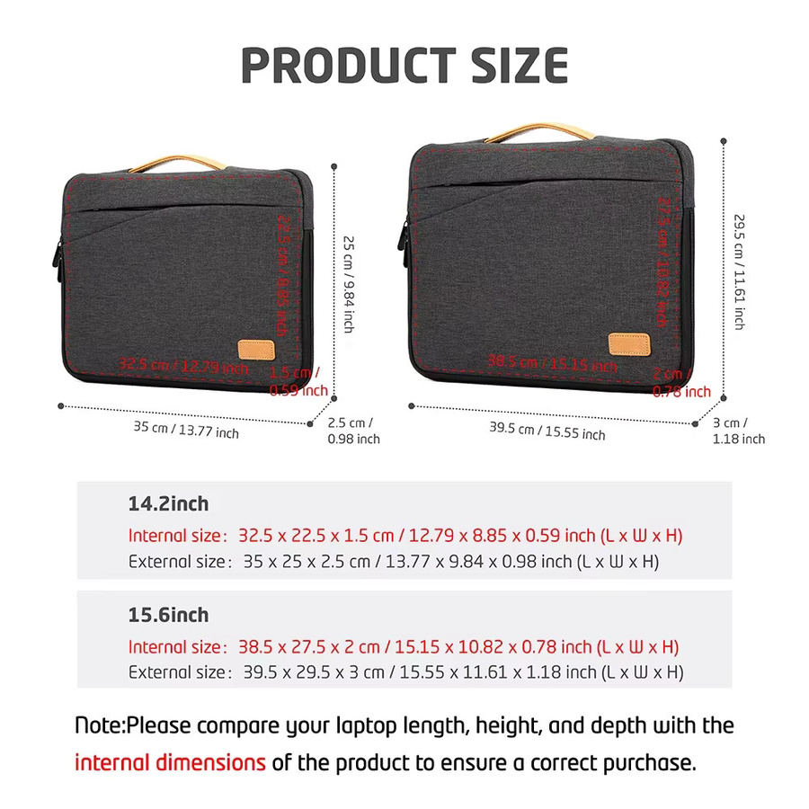 ValueWin Laptop-Hülle Slim Business Computertasche für MacBook Pro 13 14 15 16 Zoll in Grau - Bild 2